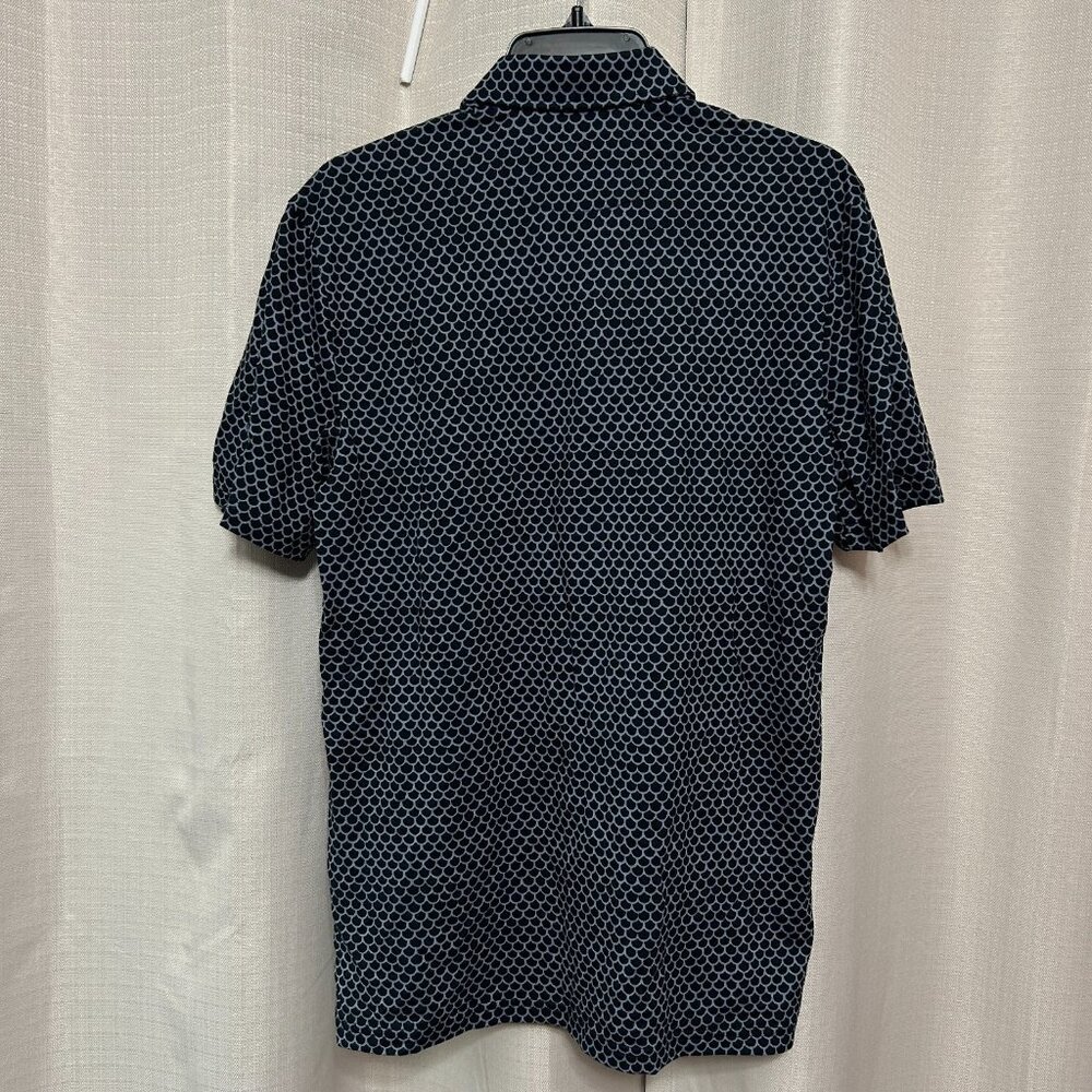 Faherty Short Sleeve Movement Pique Polo Men's Size S Midnight Fish Scale NWT - Picture 2 of 12